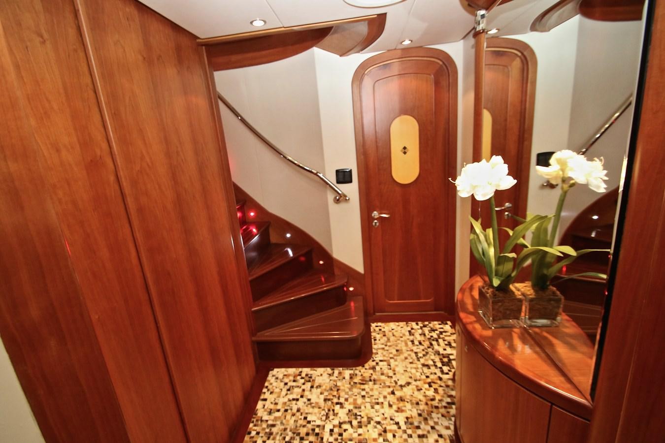 a vase with white flowers in it aboard IMPETUS Yacht for Sale