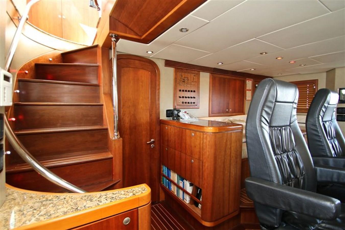 a room with a bed and a desk aboard IMPETUS Yacht for Sale