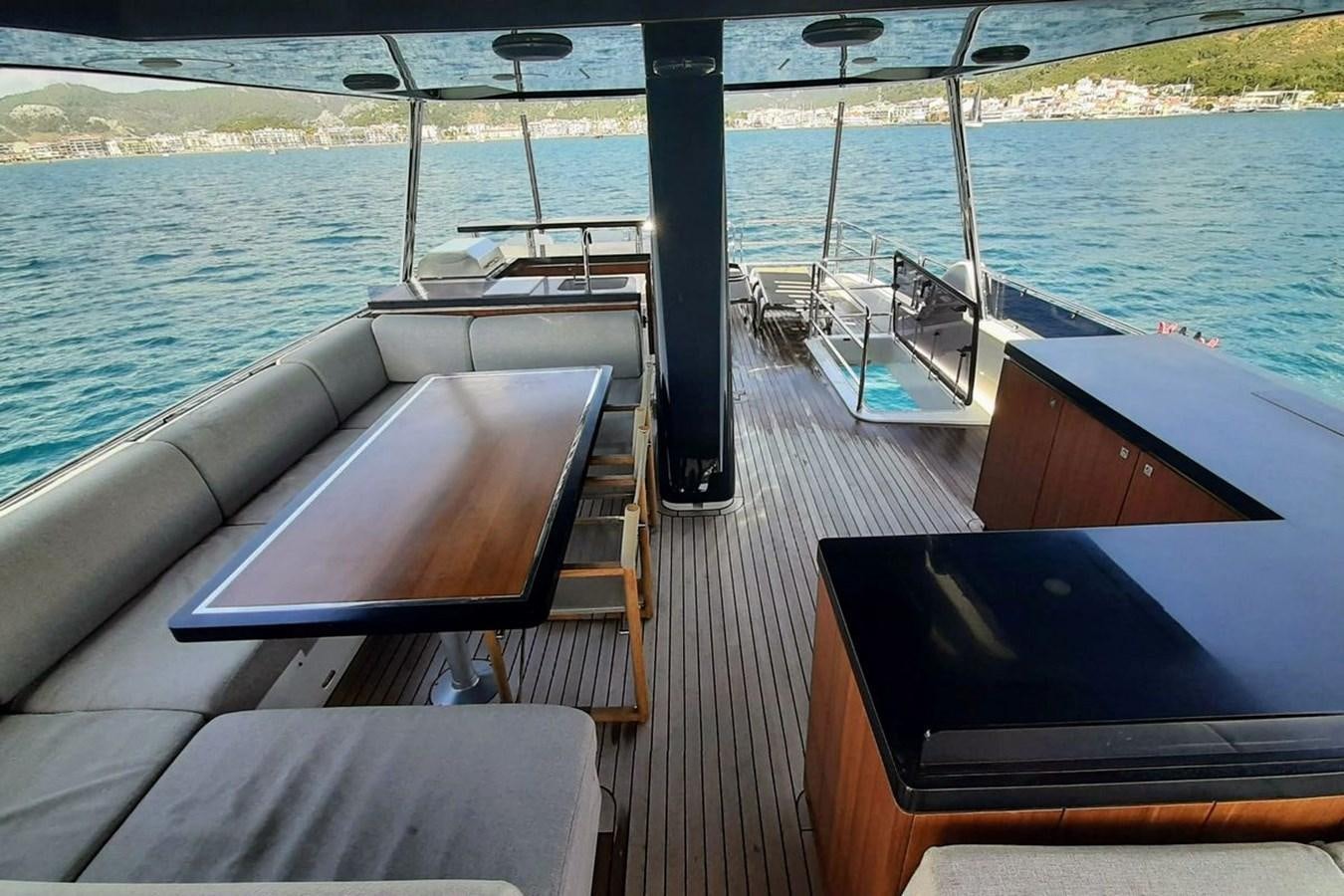 a boat on a deck aboard SIRENA 68 Yacht for Sale