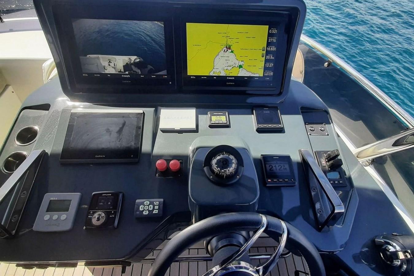 a dashboard of a car aboard SIRENA 68 Yacht for Sale