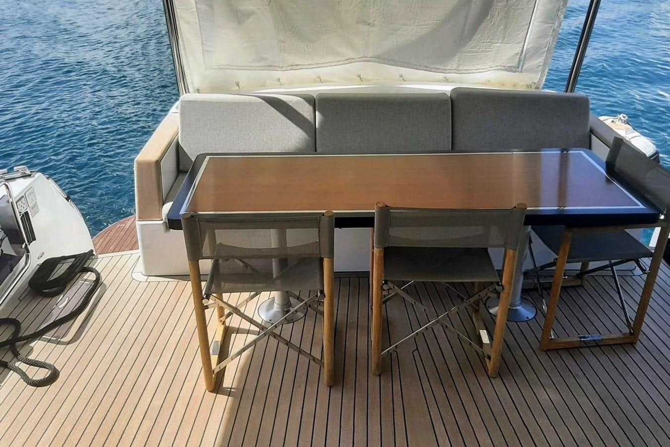 a table on a boat aboard SIRENA 68 Yacht for Sale