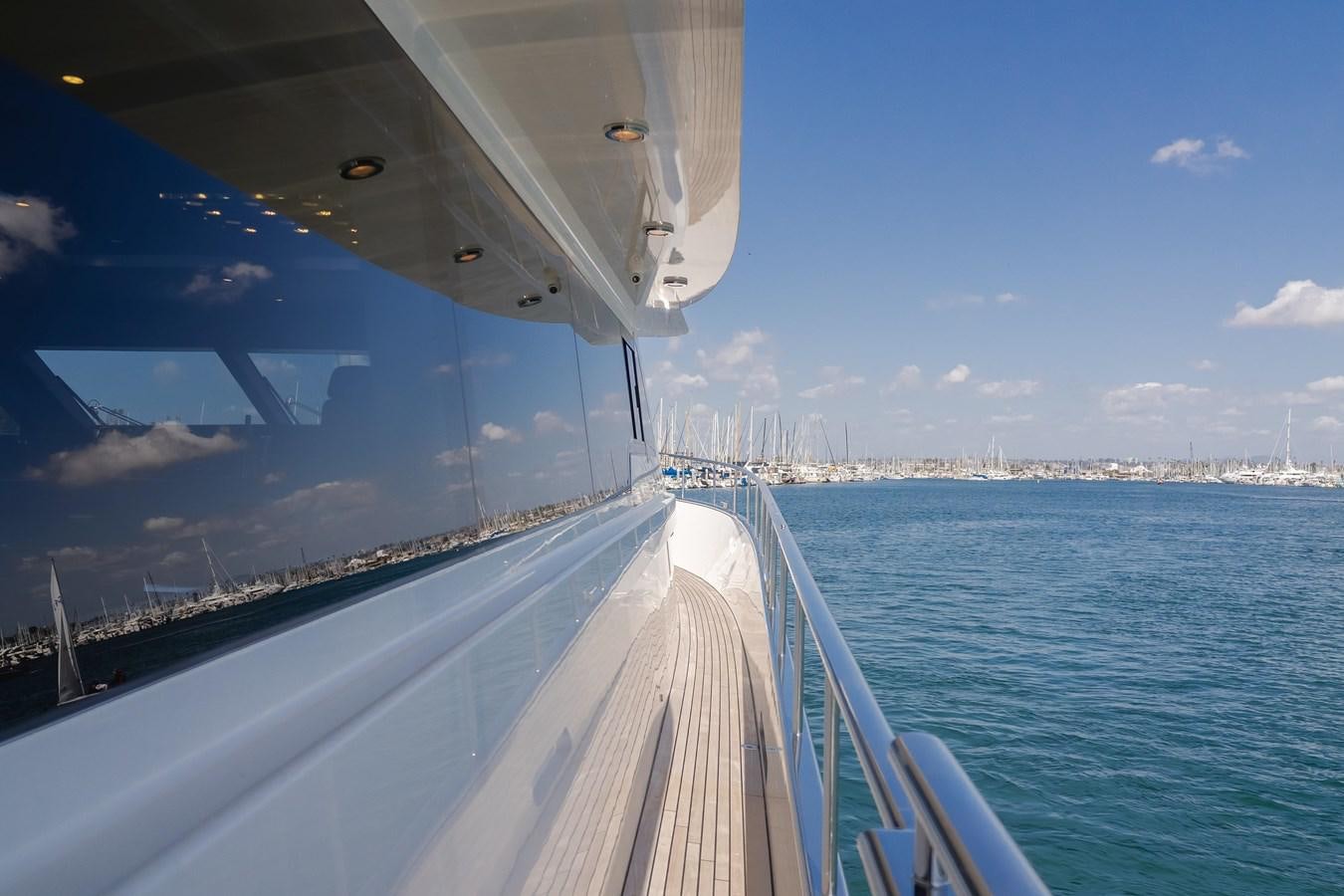 a large ship in the water aboard GYRFALCON Yacht for Sale