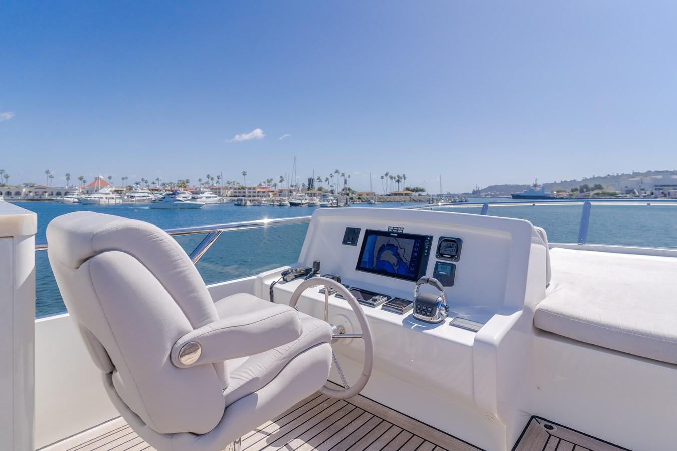a boat with a screen on the front aboard GYRFALCON Yacht for Sale