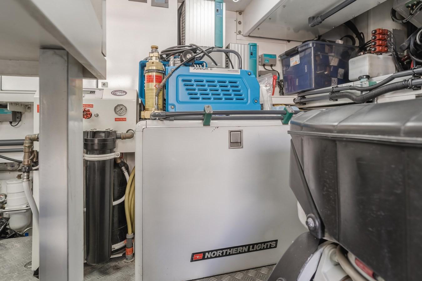 a machine with a blue case aboard GYRFALCON Yacht for Sale