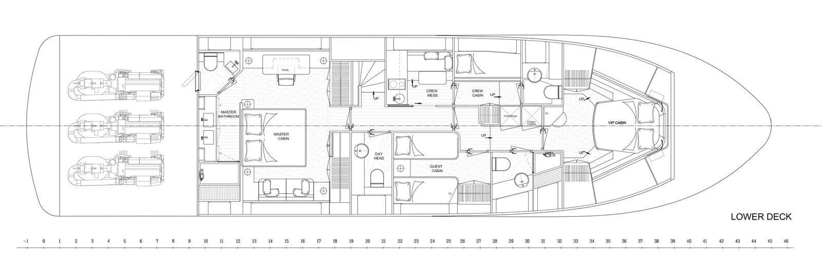 diagram, engineering drawing aboard GYRFALCON Yacht for Sale