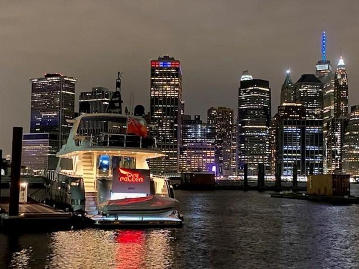 a ferry boat in a city aboard GYRFALCON Yacht for Sale