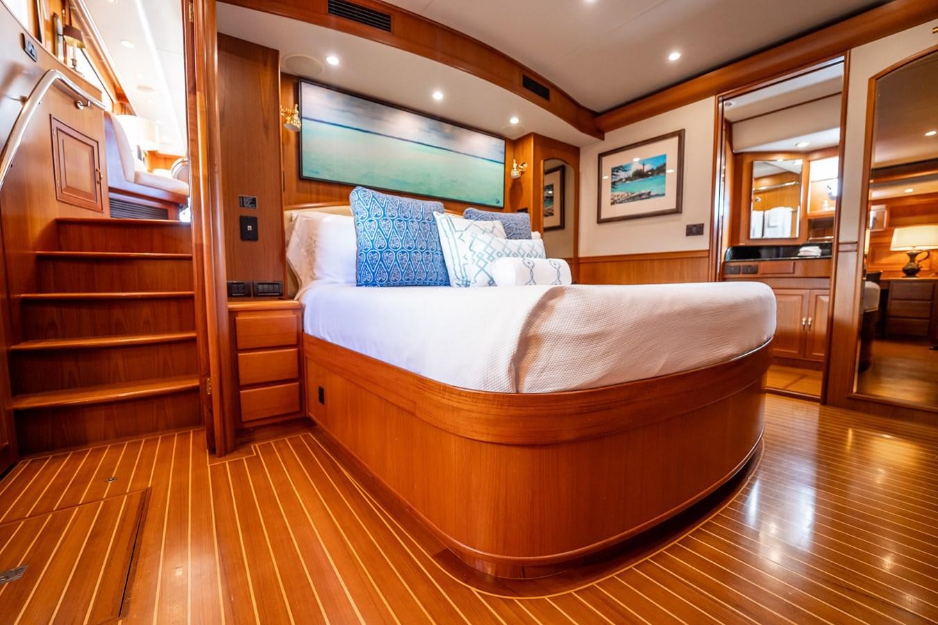 a bed in a room aboard BEBA Yacht for Sale