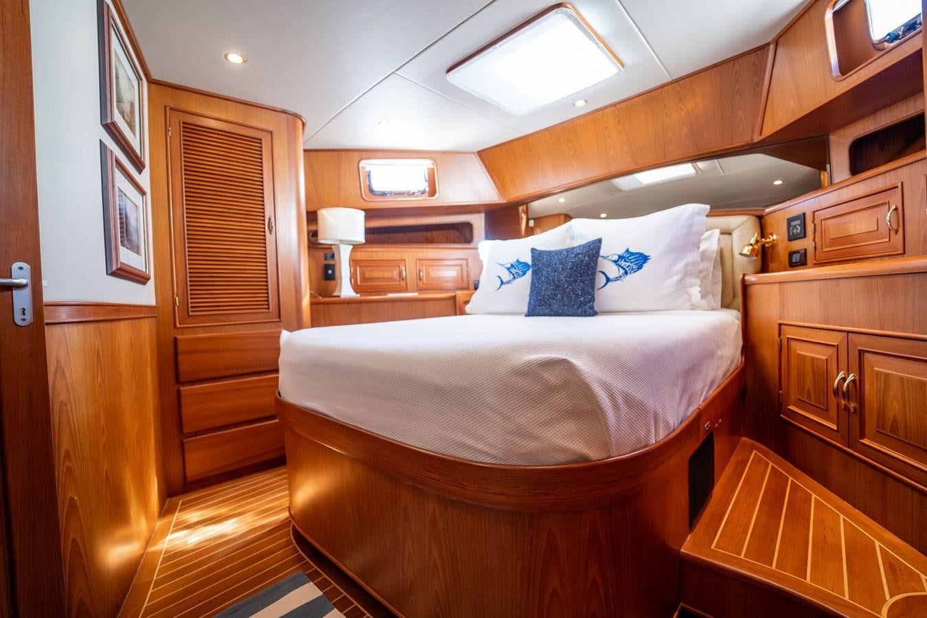 a bed in a room aboard BEBA Yacht for Sale
