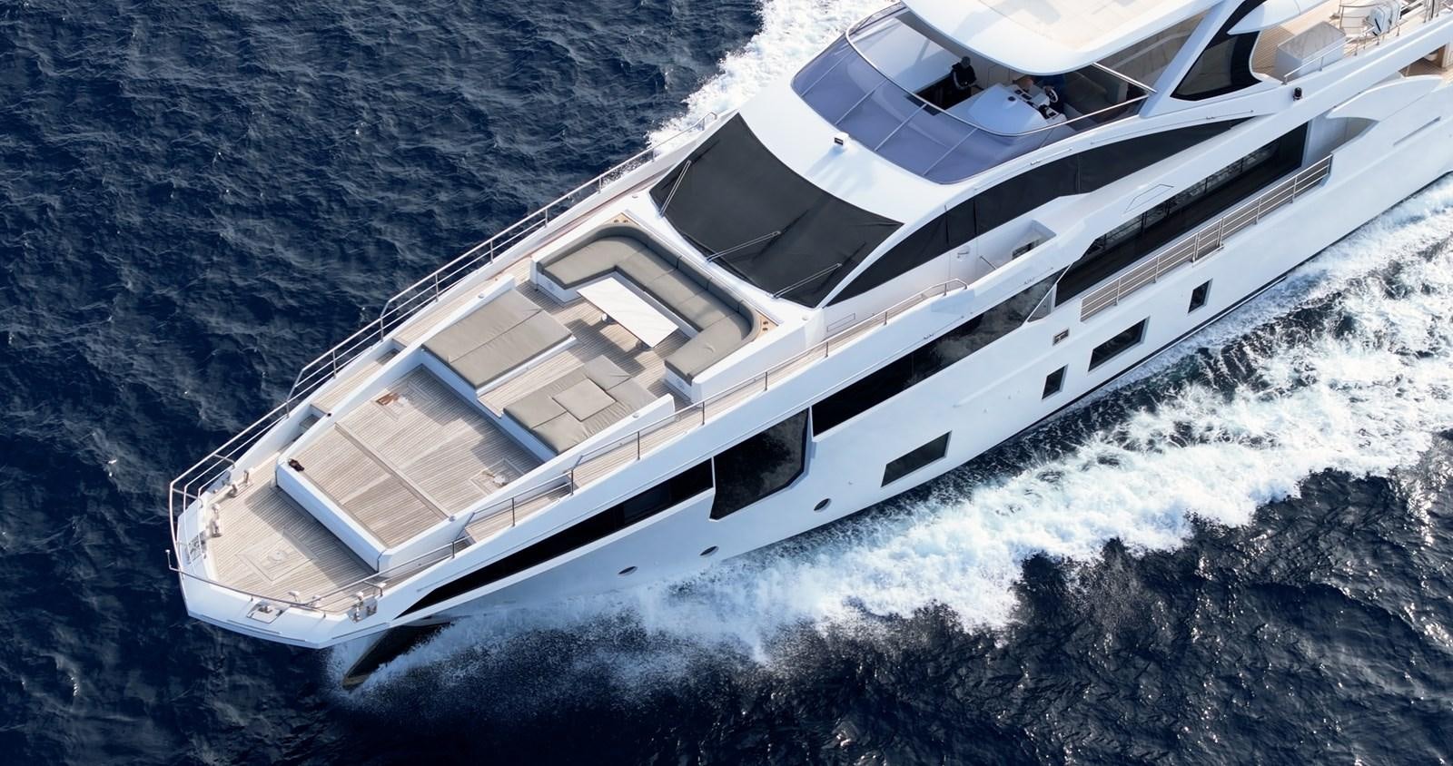 a high angle view of a boat aboard IRYNA Yacht for Sale