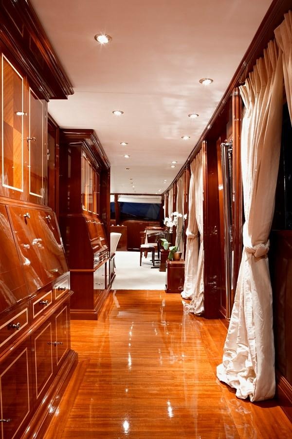 a room with wooden floors and a wood floor and a wood floor aboard IRAKLIS L Yacht for Sale