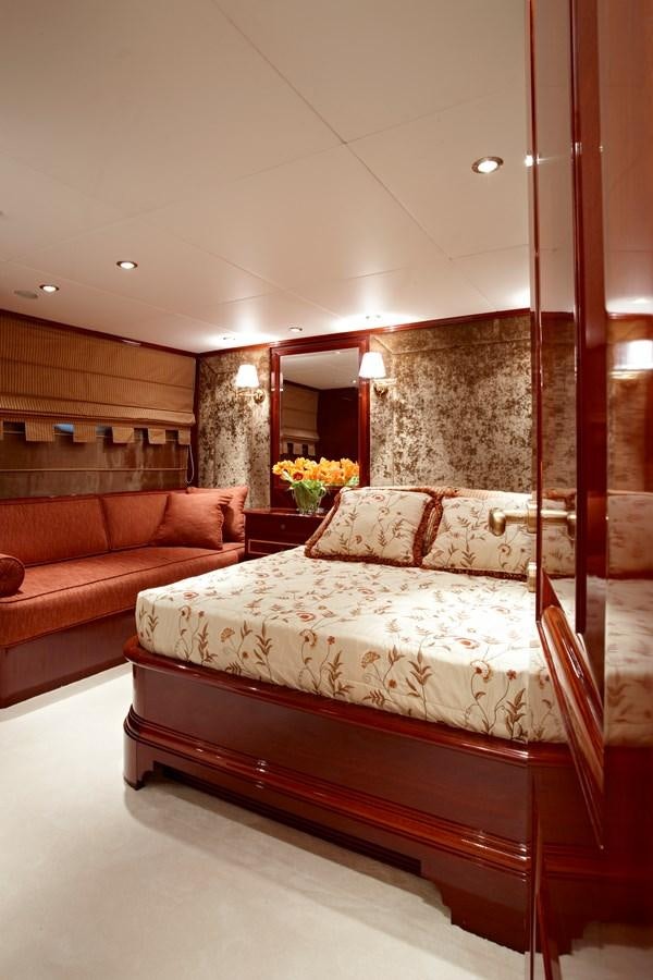 a bed in a room aboard IRAKLIS L Yacht for Sale