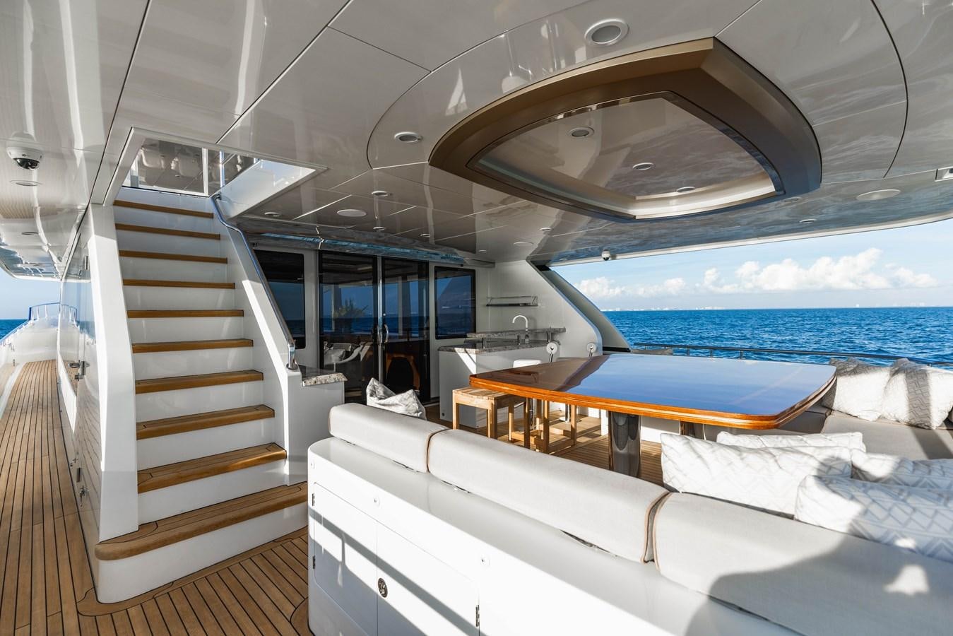 a boat with a staircase and a railing aboard SEE WORTHY Yacht for Sale
