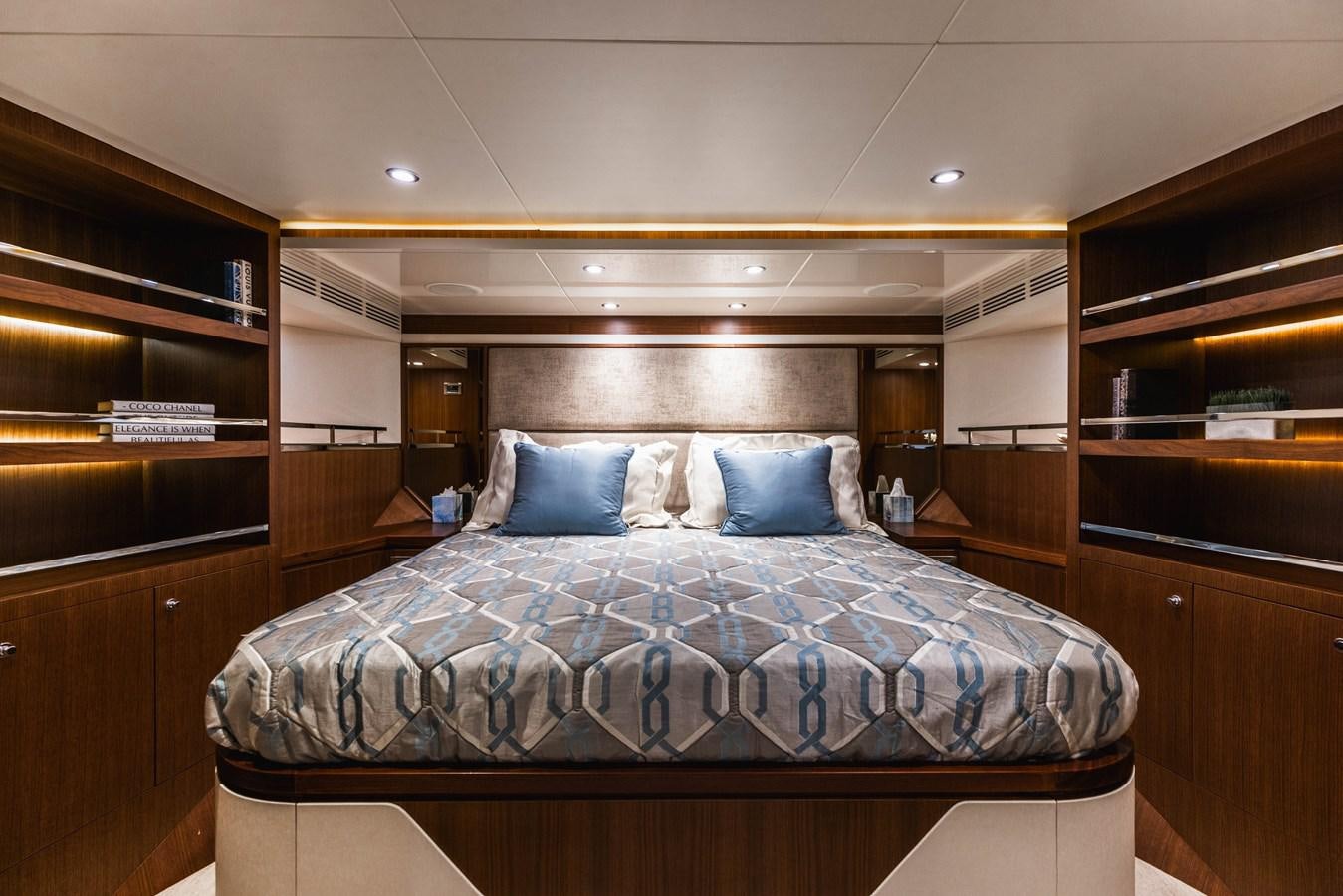 a bed in a room aboard SEE WORTHY Yacht for Sale