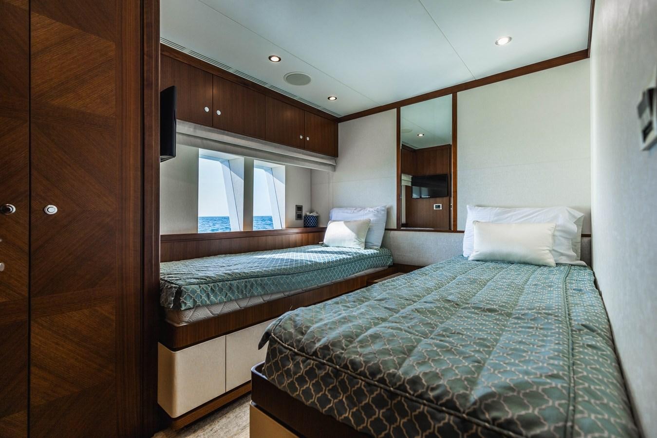 a couple of beds in a room aboard SEE WORTHY Yacht for Sale
