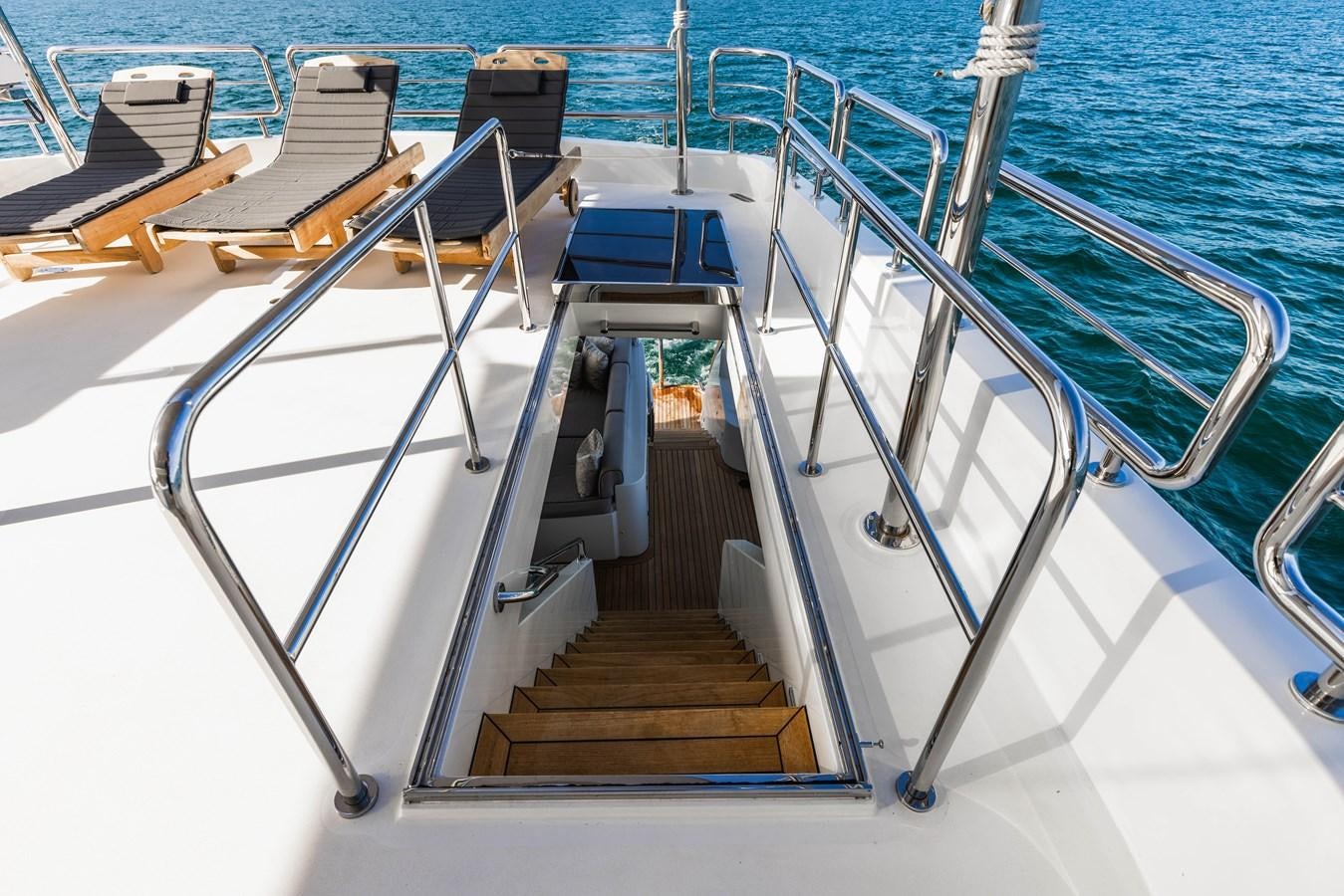 a boat with a set of seats aboard SEE WORTHY Yacht for Sale