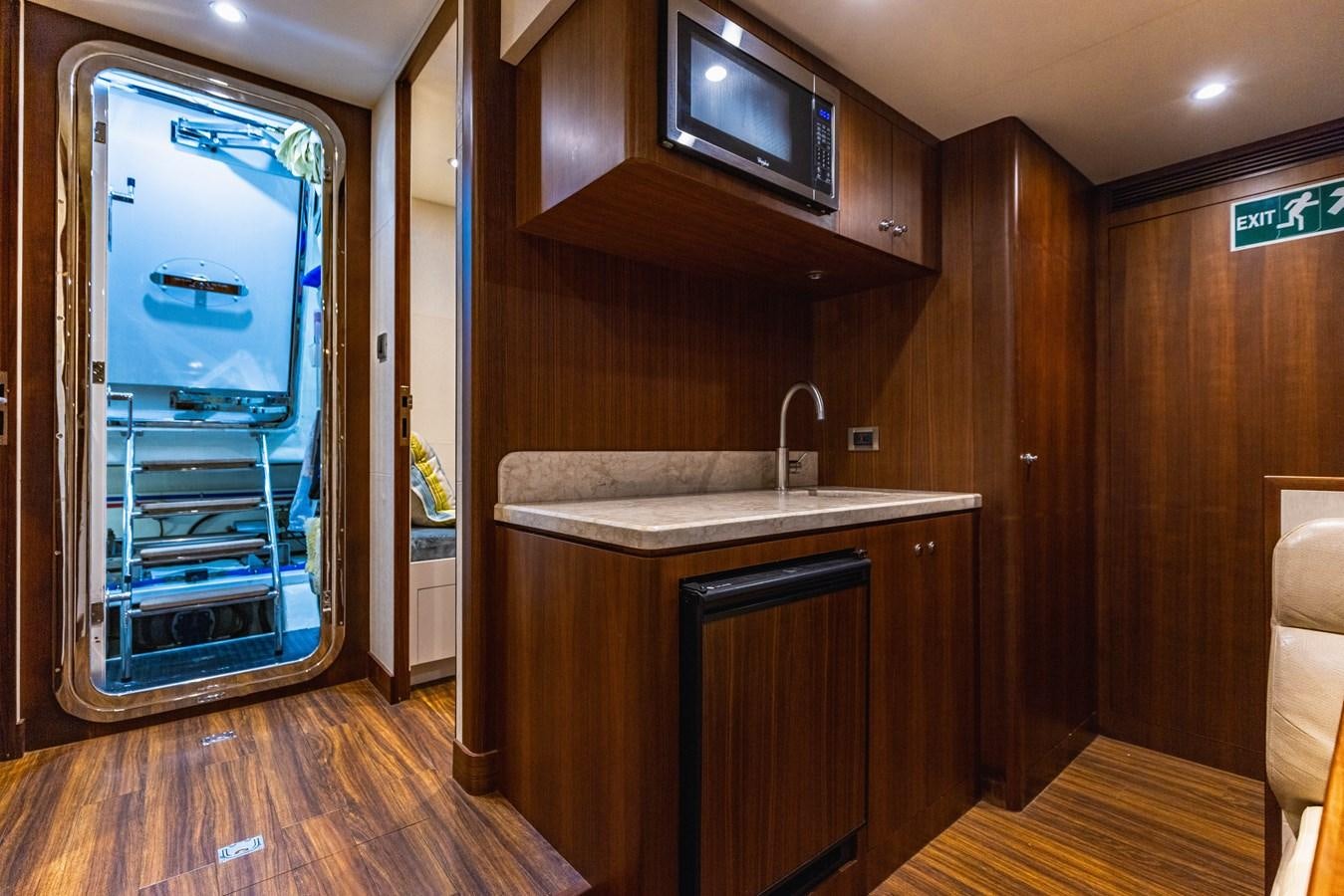 a bathroom with a large blue shower unit aboard SEE WORTHY Yacht for Sale