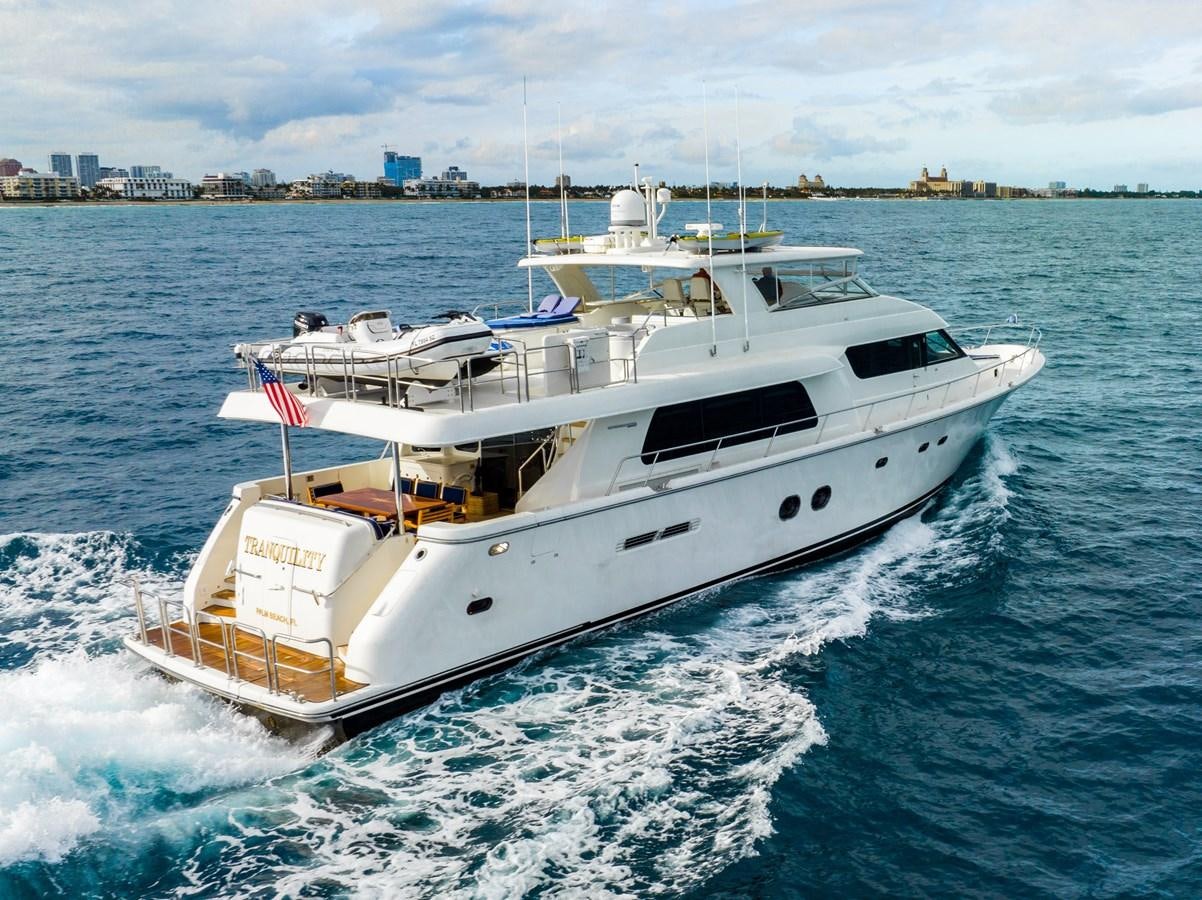 a boat on the water aboard TRANQUILITY Yacht for Sale