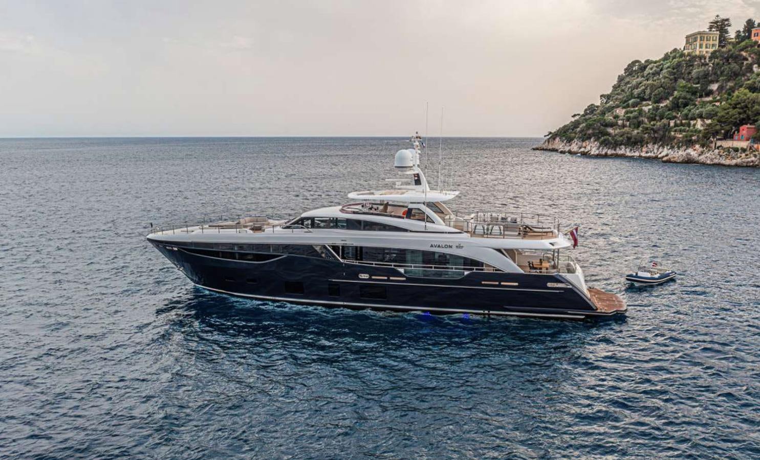 a boat in the water aboard PRINCESS 35M AVALON Yacht for Sale