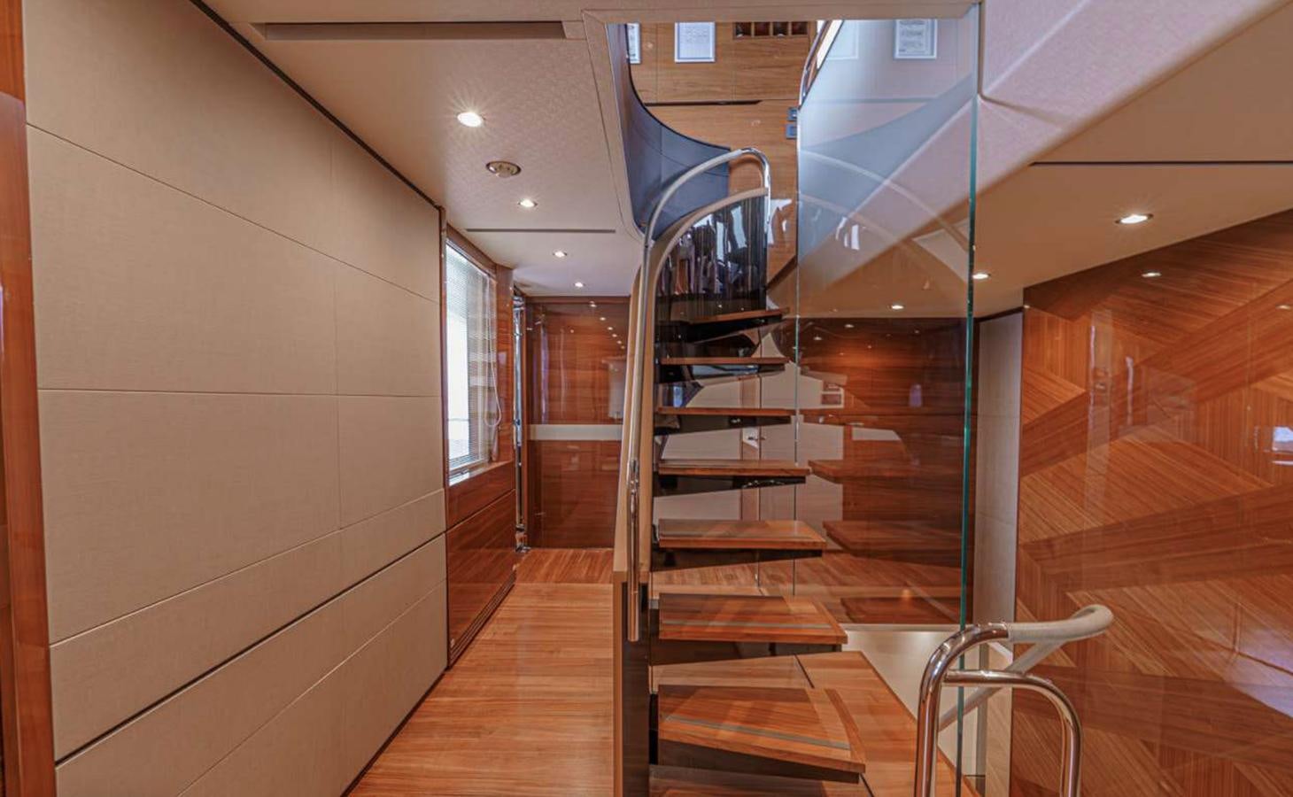 a set of stairs in a house aboard PRINCESS 35M AVALON Yacht for Sale
