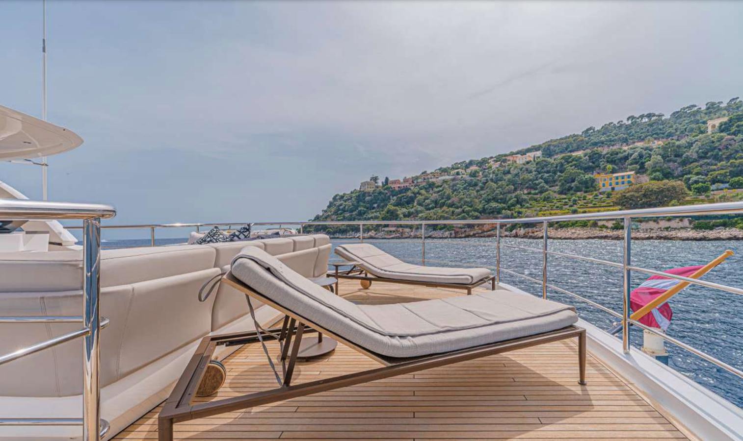 a boat on a dock aboard PRINCESS 35M AVALON Yacht for Sale