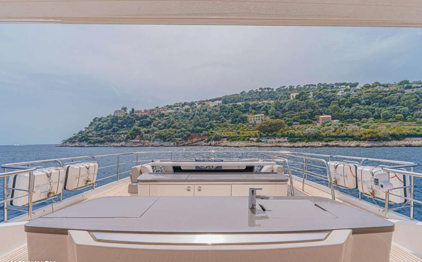 a boat on the water aboard PRINCESS 35M AVALON Yacht for Sale