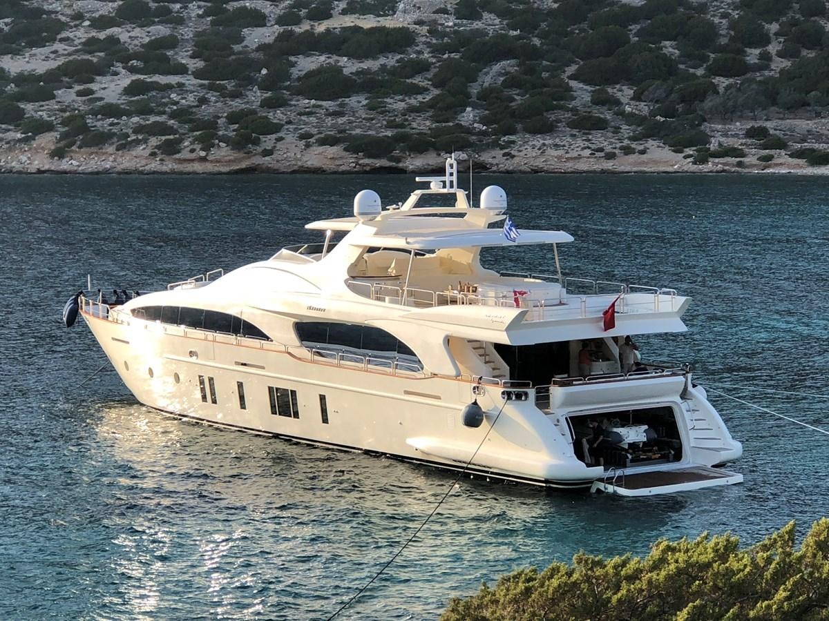 a white yacht in the water aboard AZIMUT GRANDE 116 Yacht for Sale