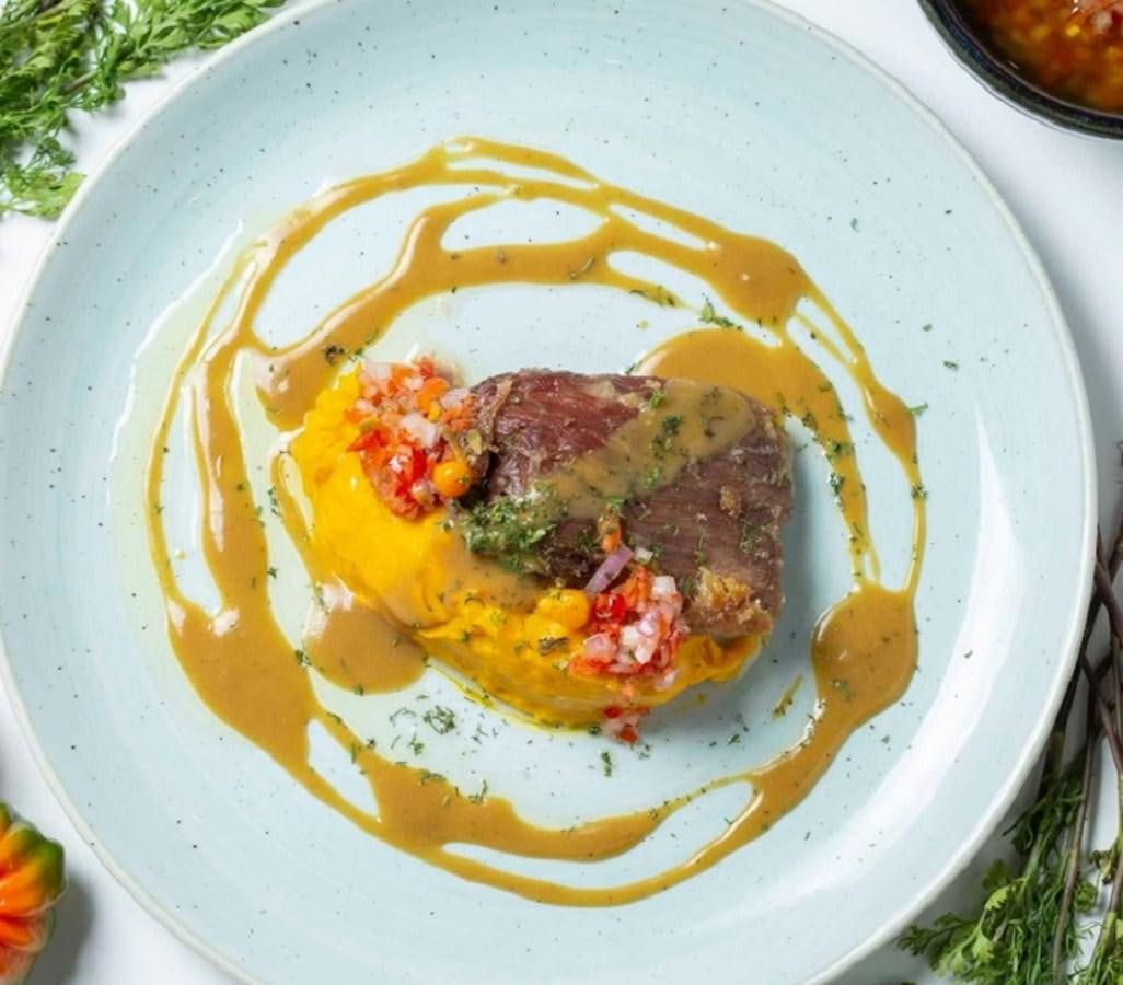 a bowl of soup aboard CRUCERO AMAZONAS Yacht for Sale