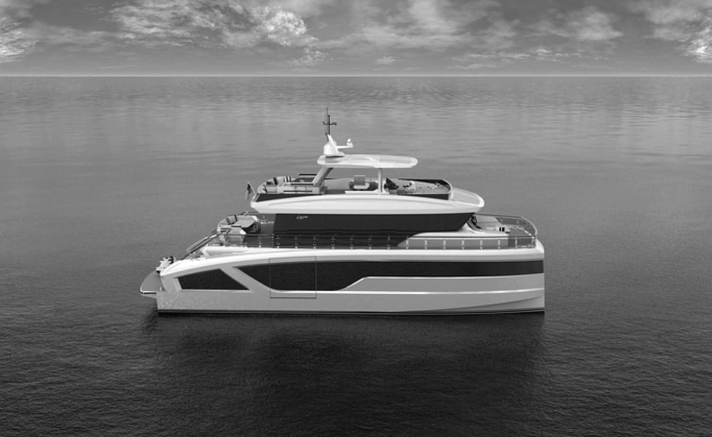 a white boat in the water aboard 2024 LAZZARA LPC 500 Yacht for Sale