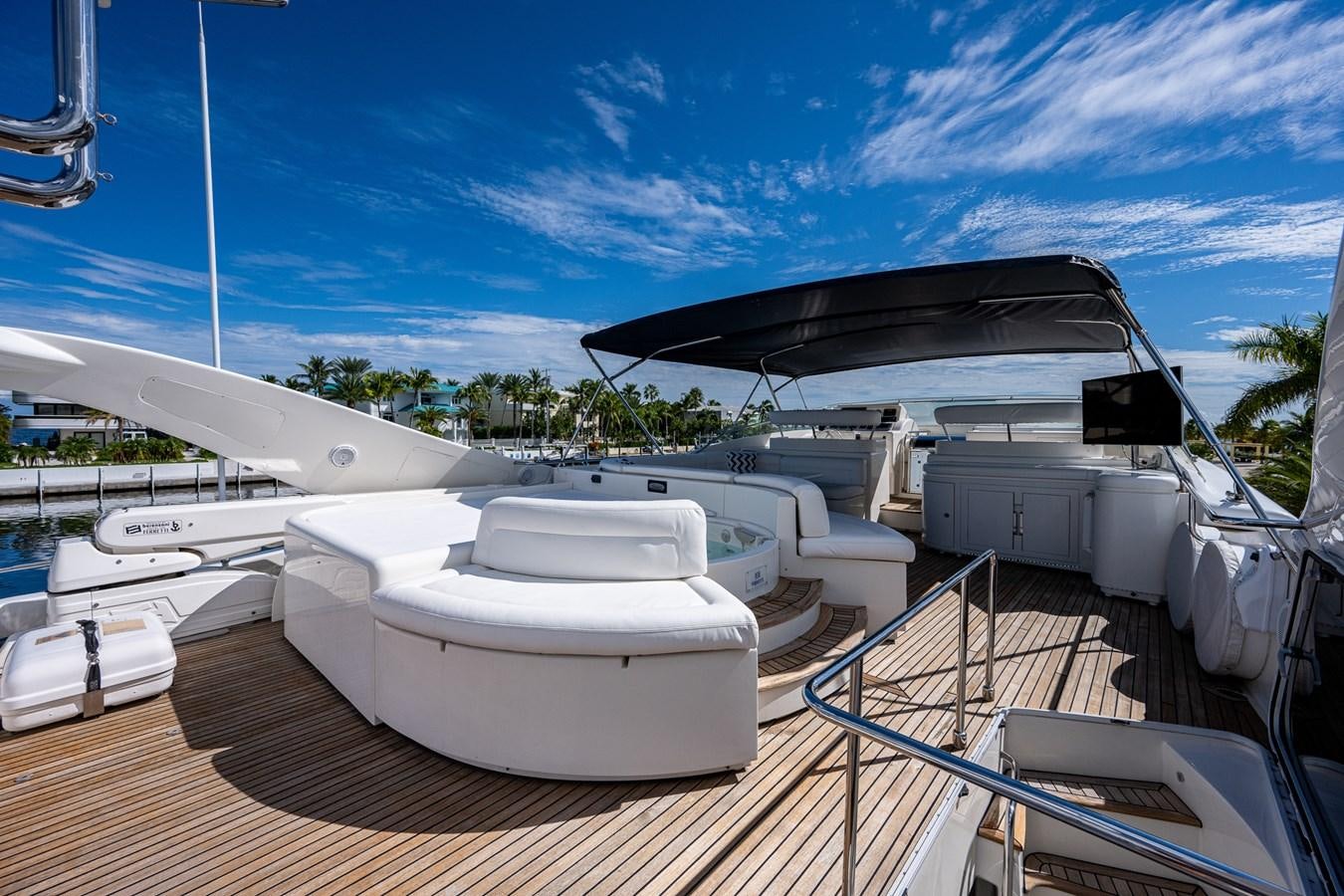 a boat on a dock aboard EVERYTHING GOOD Yacht for Sale
