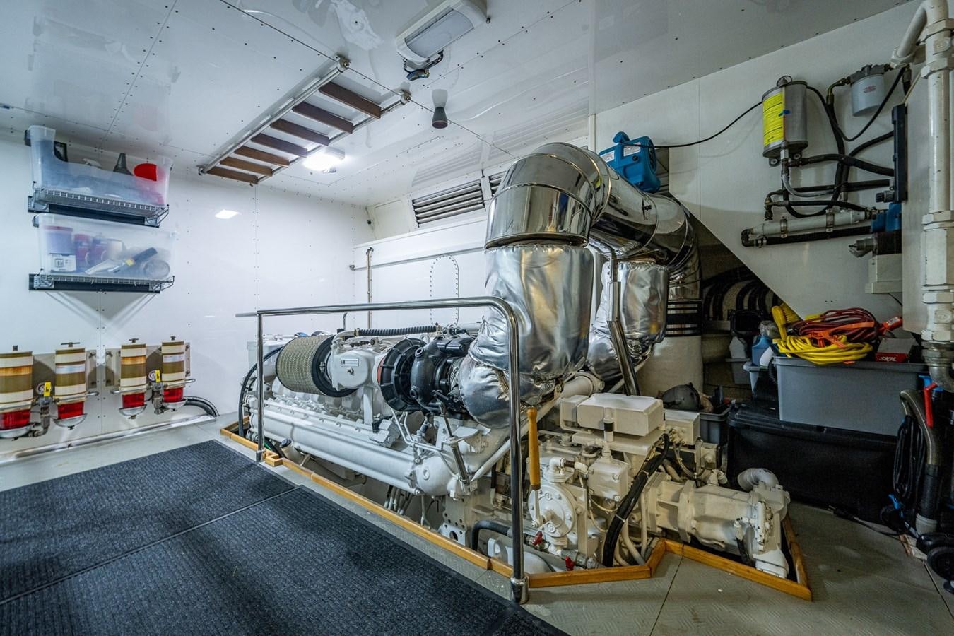 a large machine in a room aboard EVERYTHING GOOD Yacht for Sale