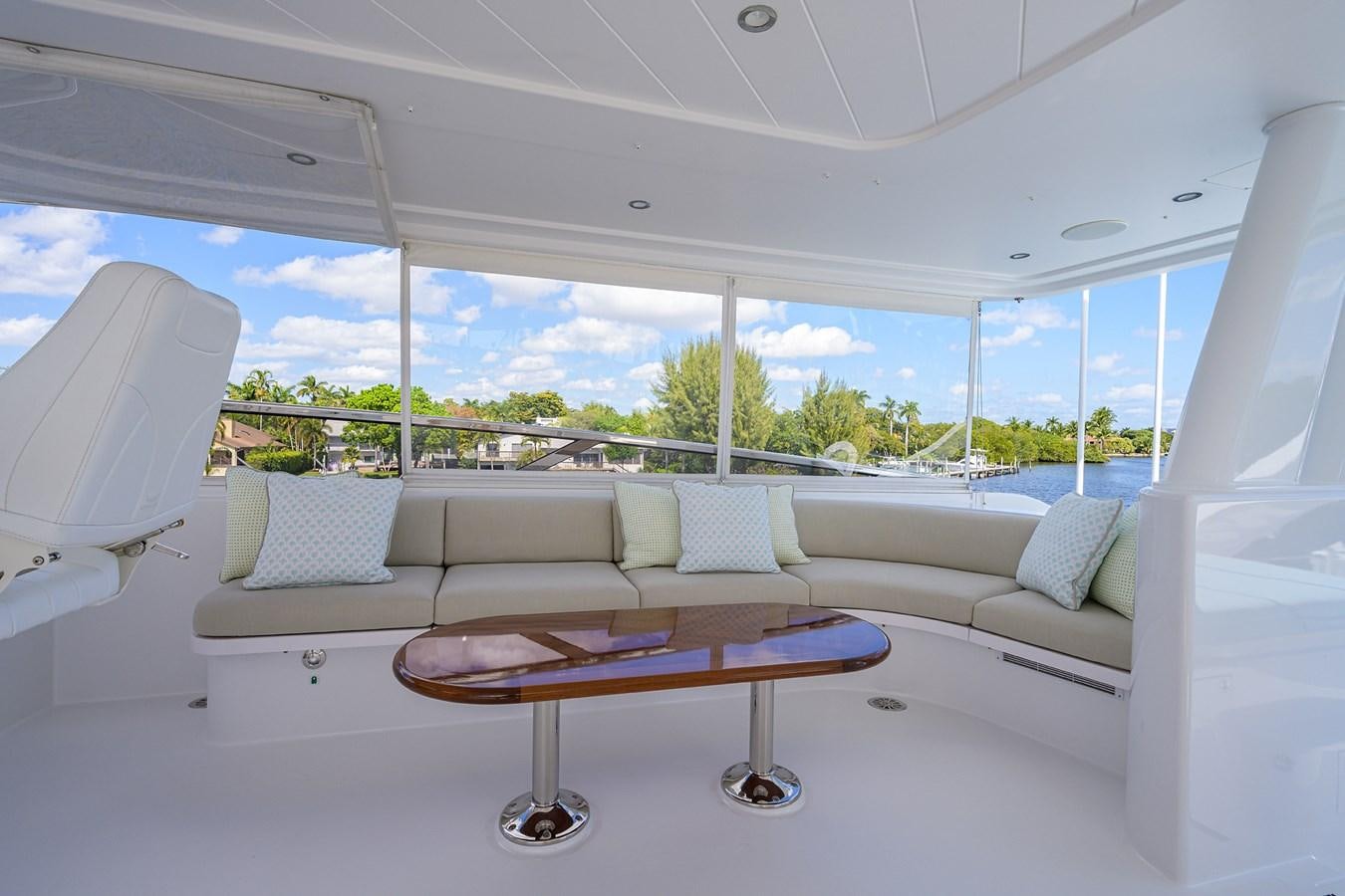 a table on a boat aboard TIRELESS Yacht for Sale