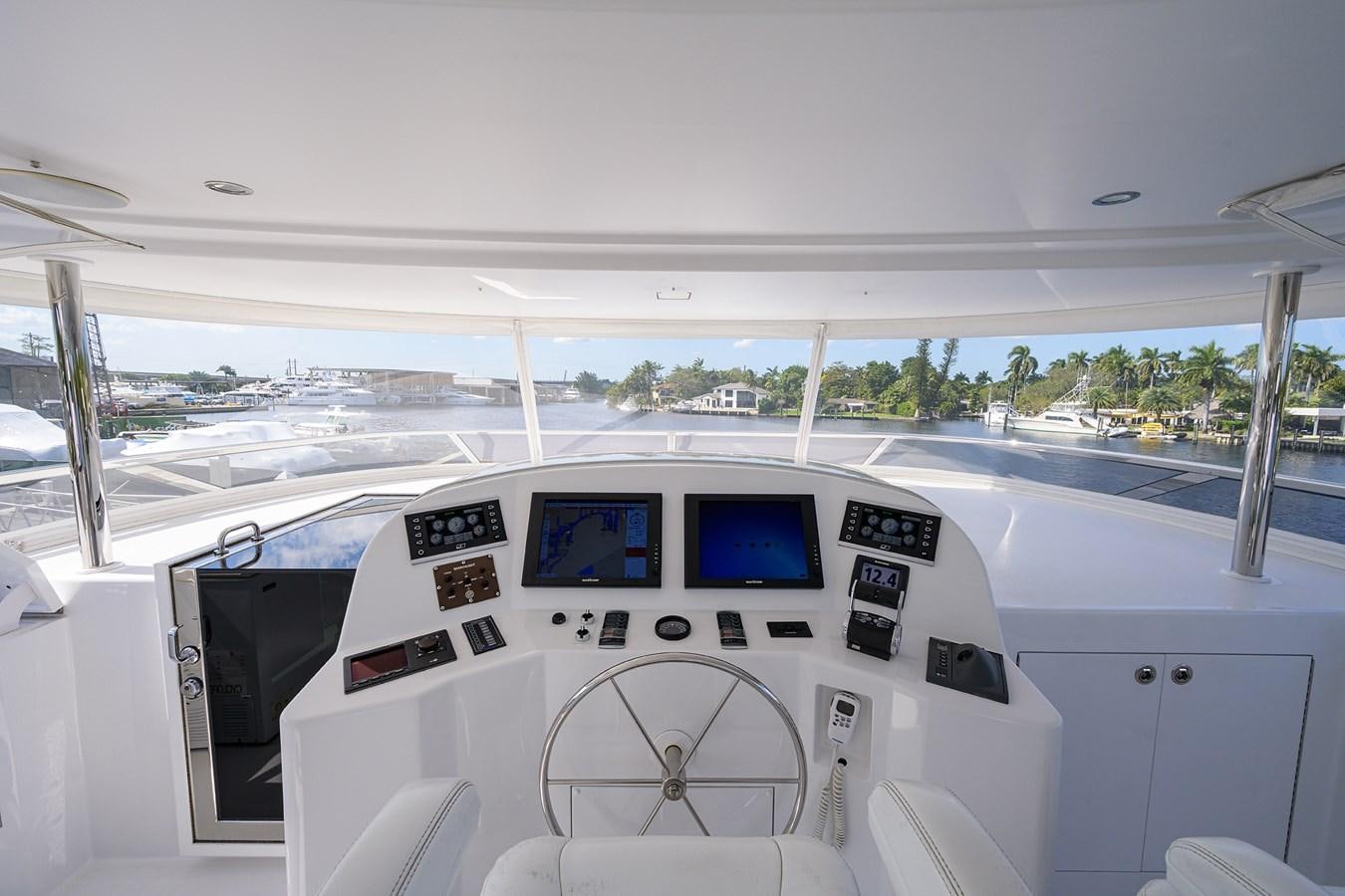 inside of a white car aboard TIRELESS Yacht for Sale