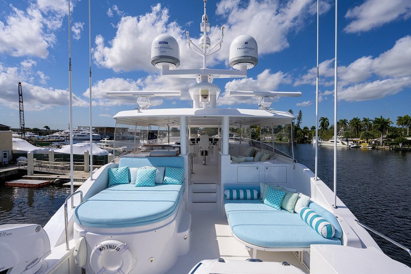a boat on the water aboard TIRELESS Yacht for Sale