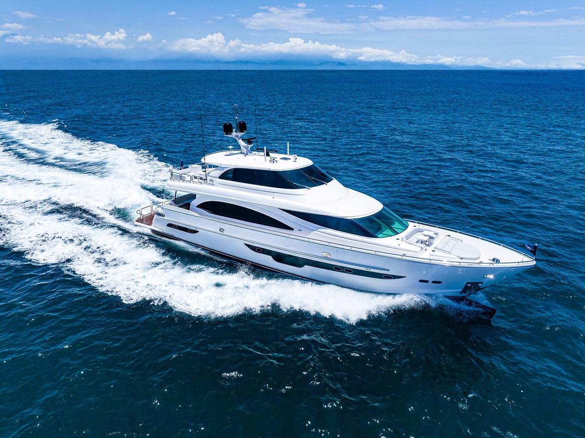 a white yacht on the water aboard E90 MOTOR Yacht for Sale