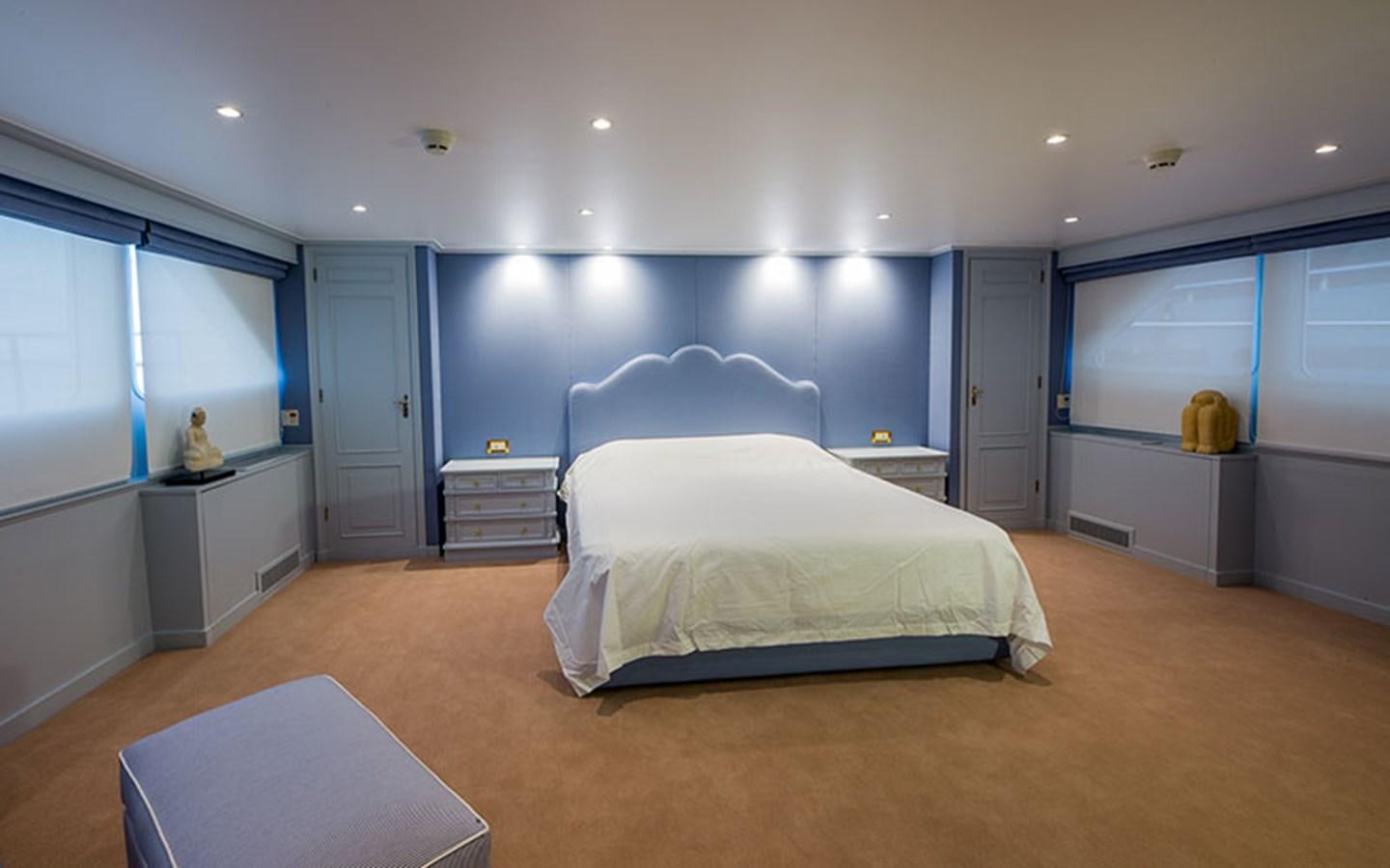 a room with two beds aboard NOSTALGIA Yacht for Sale