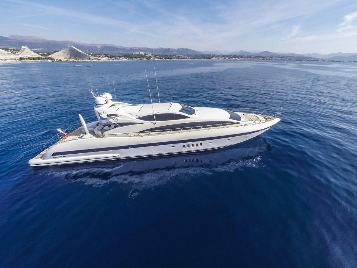 a white boat in the water aboard PHANTOM Yacht for Sale