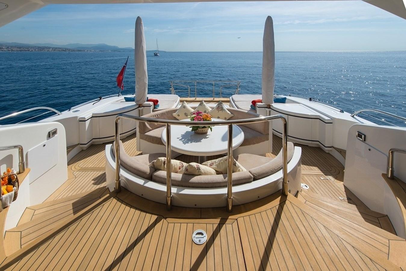 a table on a boat aboard PHANTOM Yacht for Sale