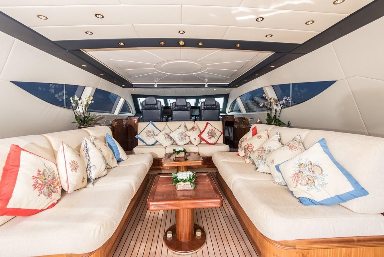 a living room with a couch and a table aboard PHANTOM Yacht for Sale