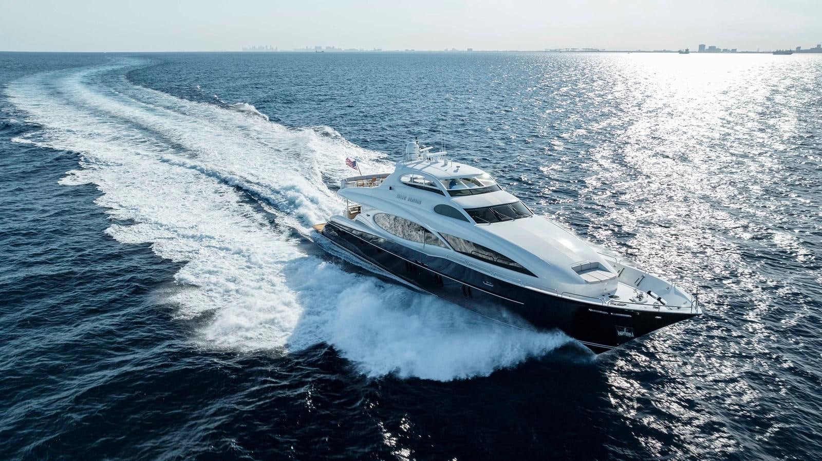 a helicopter on a wave aboard LAZZARA 116 OPEN BRIDGE Yacht for Sale