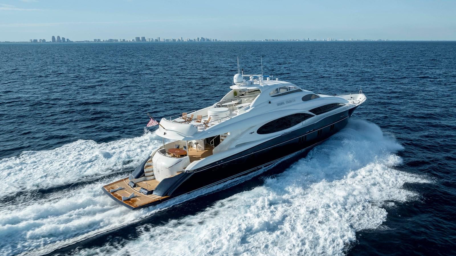 a boat on the water aboard LAZZARA 116 OPEN BRIDGE Yacht for Sale