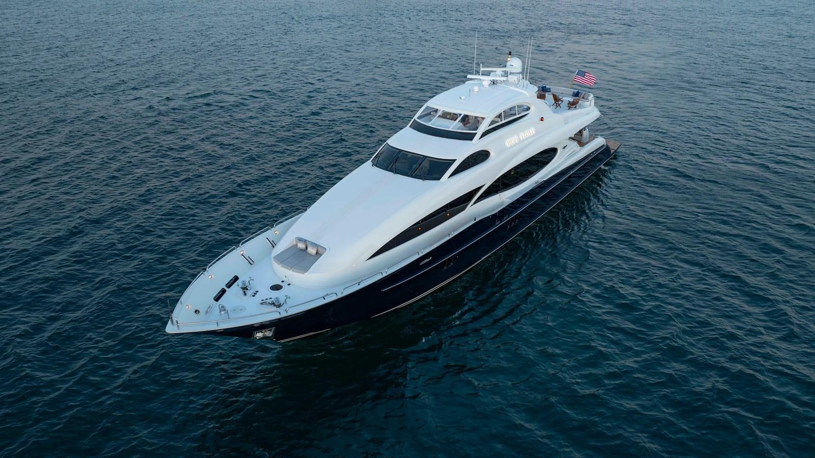 a white yacht in the water aboard LAZZARA 116 OPEN BRIDGE Yacht for Sale