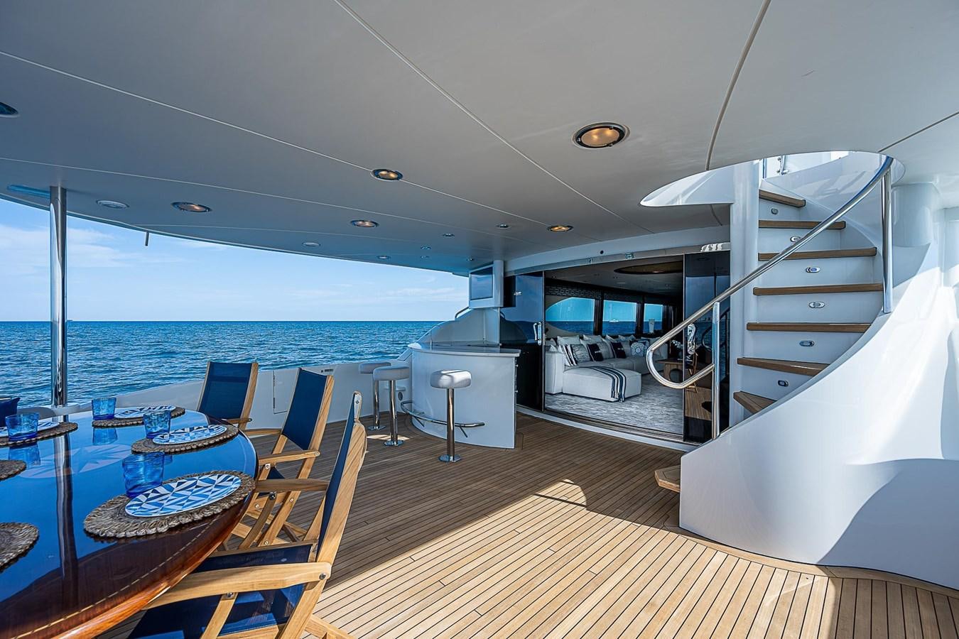 a boat on the water aboard LAZZARA 116 OPEN BRIDGE Yacht for Sale