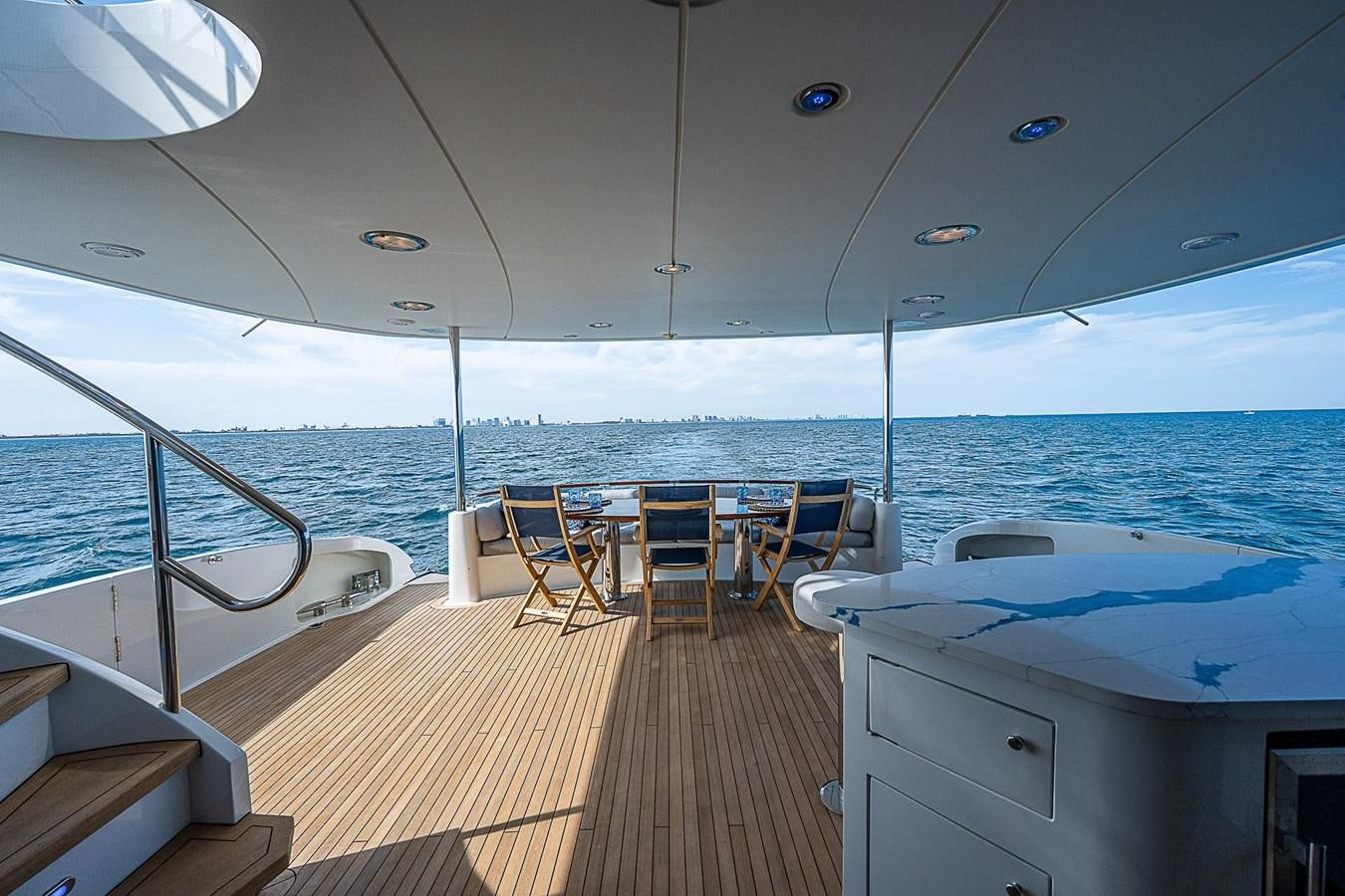 a boat on the water aboard LAZZARA 116 OPEN BRIDGE Yacht for Sale