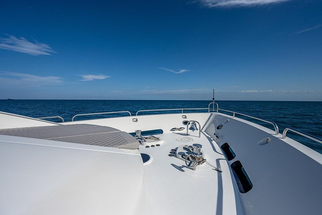 a boat on the water aboard LAZZARA 116 OPEN BRIDGE Yacht for Sale