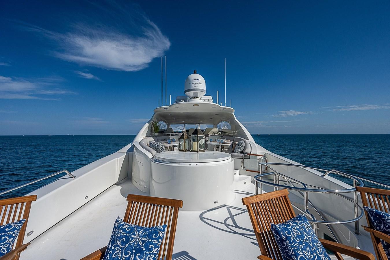 a boat on a body of water aboard LAZZARA 116 OPEN BRIDGE Yacht for Sale