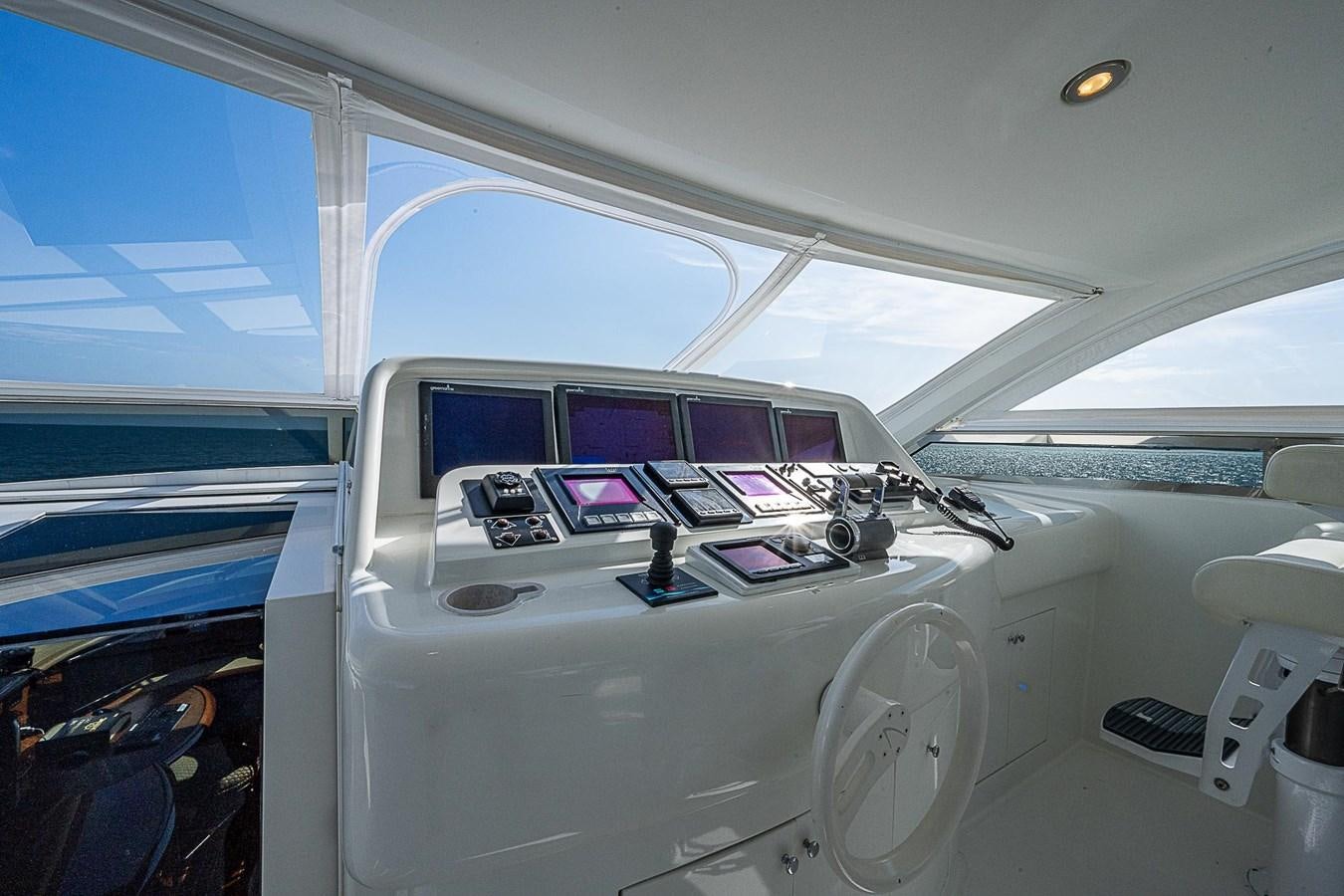inside of a car aboard LAZZARA 116 OPEN BRIDGE Yacht for Sale
