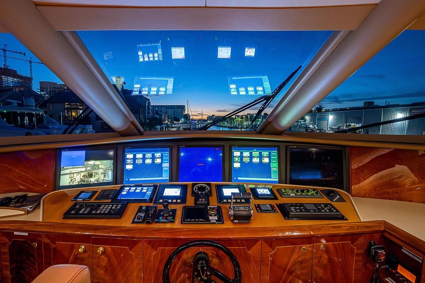 a room with many computers aboard LAZZARA 116 OPEN BRIDGE Yacht for Sale