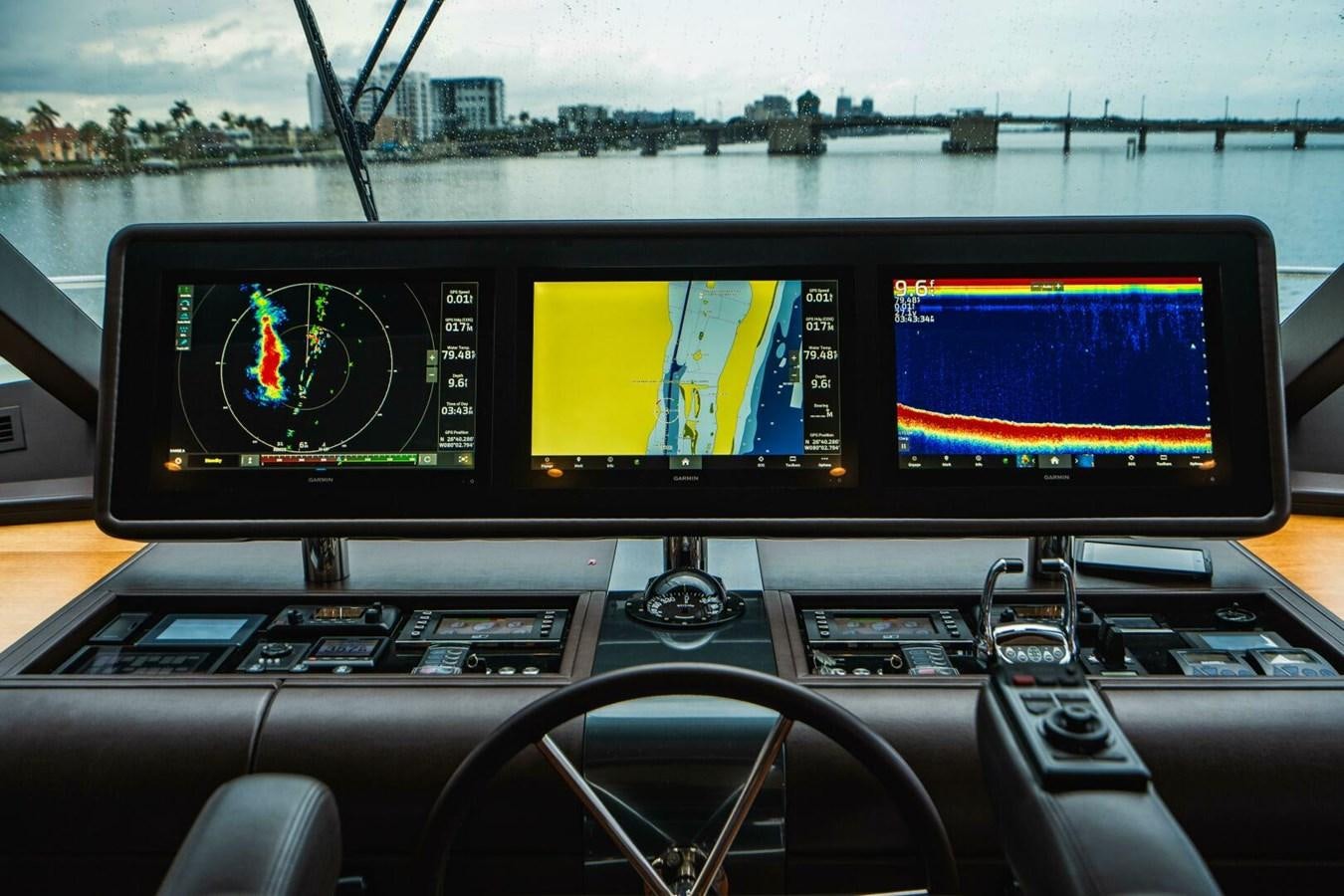 a computer monitor with a screen aboard NEW ARRIVAL Yacht for Sale