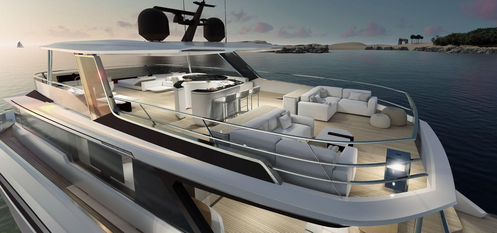a boat on the water aboard XCEL 70 Yacht for Sale