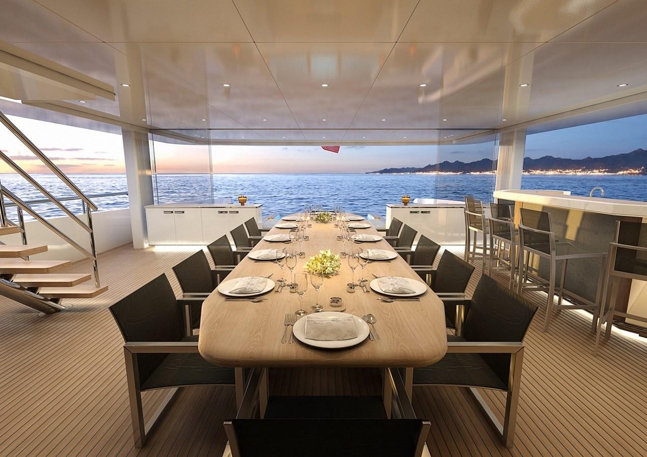 a table set for a meal aboard PROJECT 515 180#2 Yacht for Sale